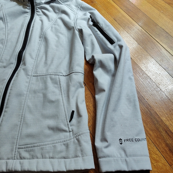 Women's free country size small zip up jacket gray and white - Picture 2 of 9